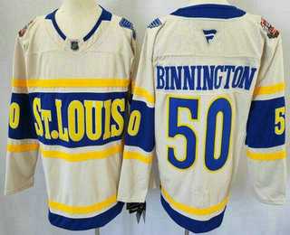 Men%27s St Louis Blues #50 Jordan Binnington Cream 2025 Winter Classic Authentic Jersey